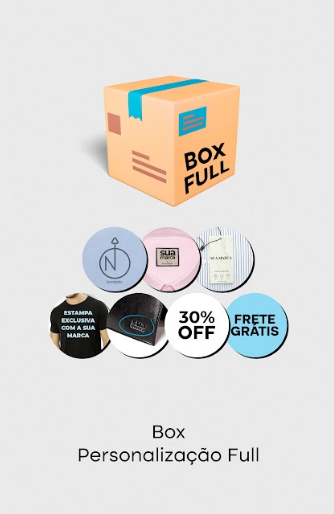 BOX PERSONALIZAÇÃO FULL - BORDADO/ETIQUETA/TAG/SILK/TAMPOGRAFIA/METAIS/LASER/CARIMBO COURO